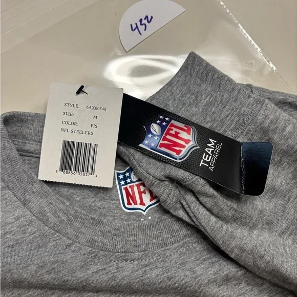 NFL Team Apparel Pittsburgh Steelers Long Sleeve T-shirt Size Medium New Grey - Picture 5 of 6
